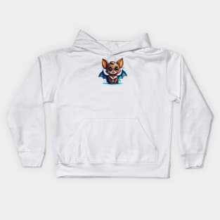 Cute Bat with blue wings Kids Hoodie